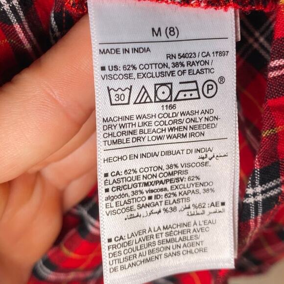 NWT- Red Plaid blouse - Girls Size 8 - Picture 10 of 12